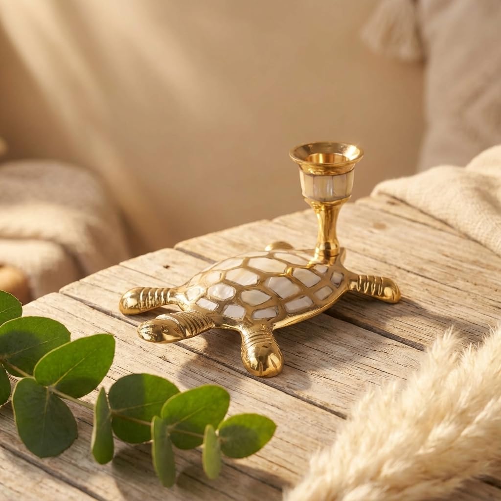 single brass & mother of pearl candle holder for taper candles – decorative candlestick for home, bedroom, living room decor, table centerpieces (turtle) single brass & mother of pearl candle holder for taper candles – decorative candlestick for home, bedroom, living room decor, table centerpieces (turtle)