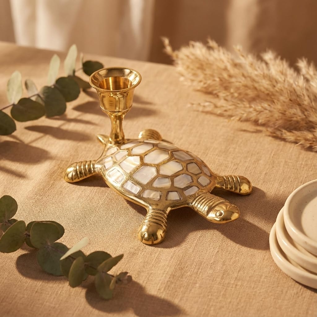 single brass & mother of pearl candle holder for taper candles – decorative candlestick for home, bedroom, living room decor, table centerpieces (turtle) single brass & mother of pearl candle holder for taper candles – decorative candlestick for home, bedroom, living room decor, table centerpieces (turtle)