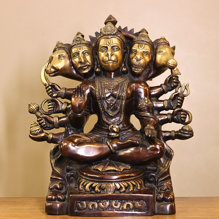 brass panchmukhi hanuman 16"inches brass panchmukhi hanuman 16"inches