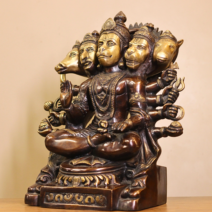 brass panchmukhi hanuman 16"inches brass panchmukhi hanuman 16"inches